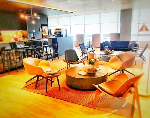 open plan layout office for business